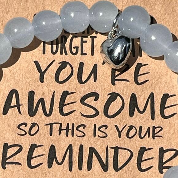 Stone Bracelet New You are Awesome Positive Affirmation Stretches Gift Present - Picture 2 of 3